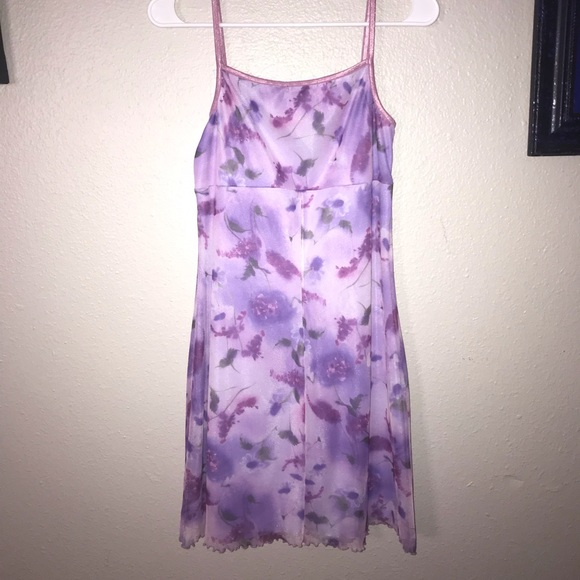 Vtg 70s Hippie/Fairy Goth Floral Purple Midi Dress - Picture 2 of 11